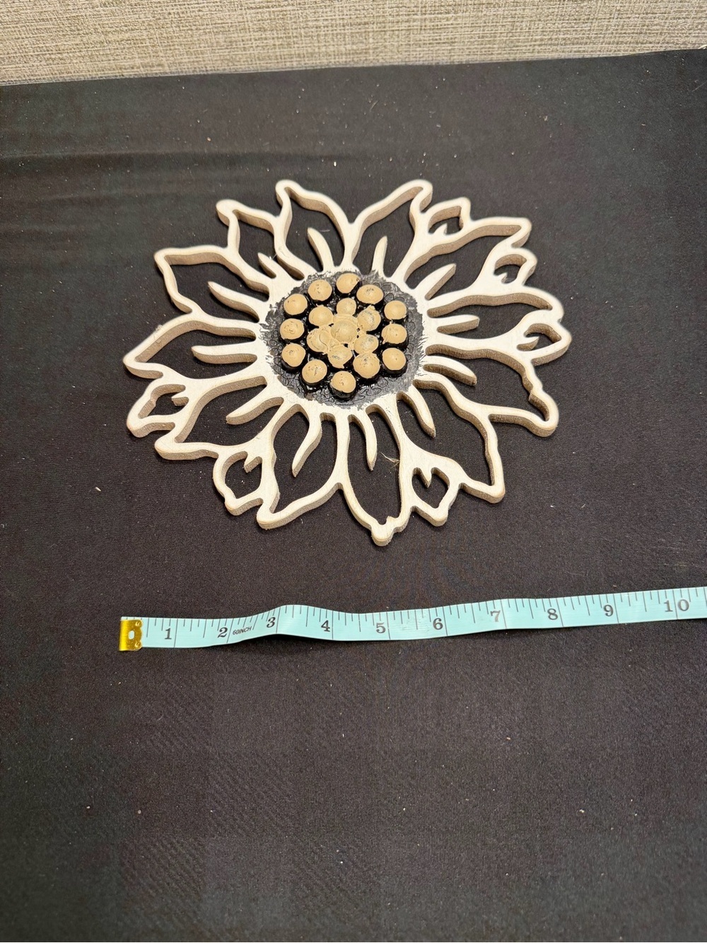 Sunflower Wall Accent - Cream & Black Decorative Flower set of 2
